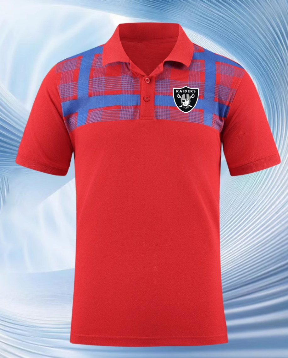 Oakland Raiders red Men 2025 NFL polo T shirt